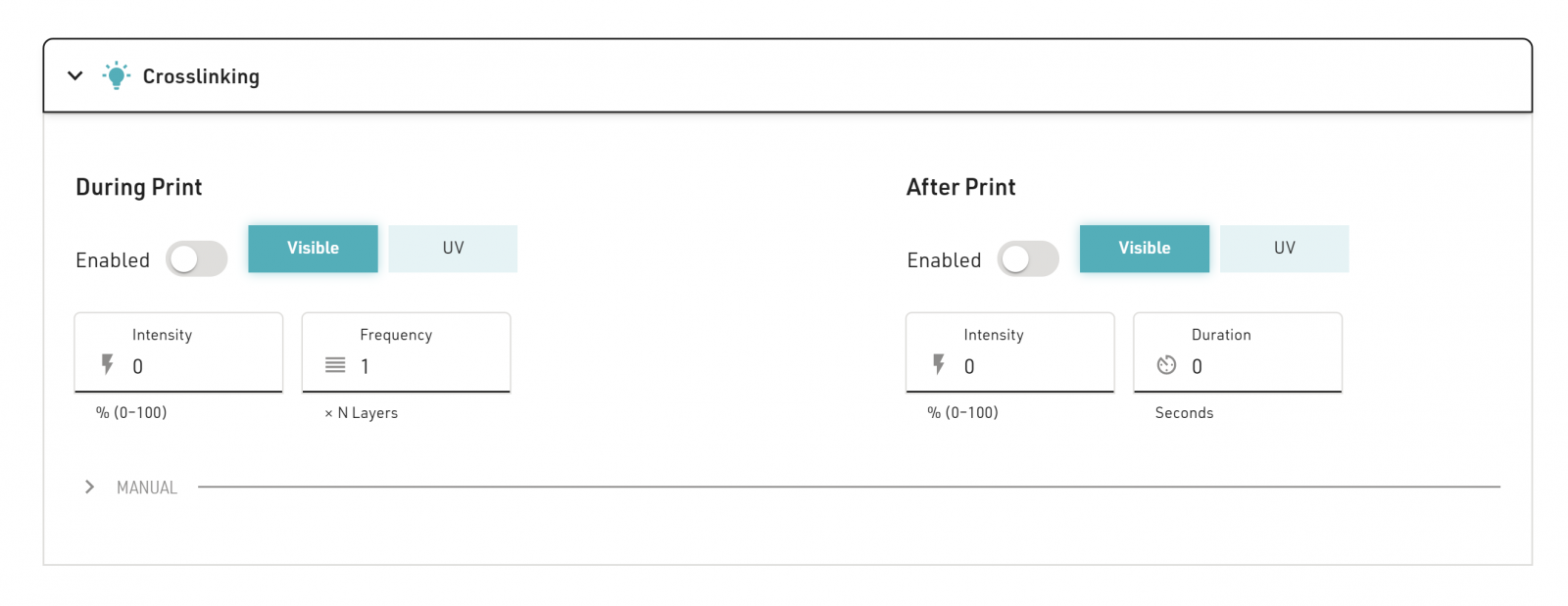 crosslinking parameters - getting started with the Allevi 1 bioprinter